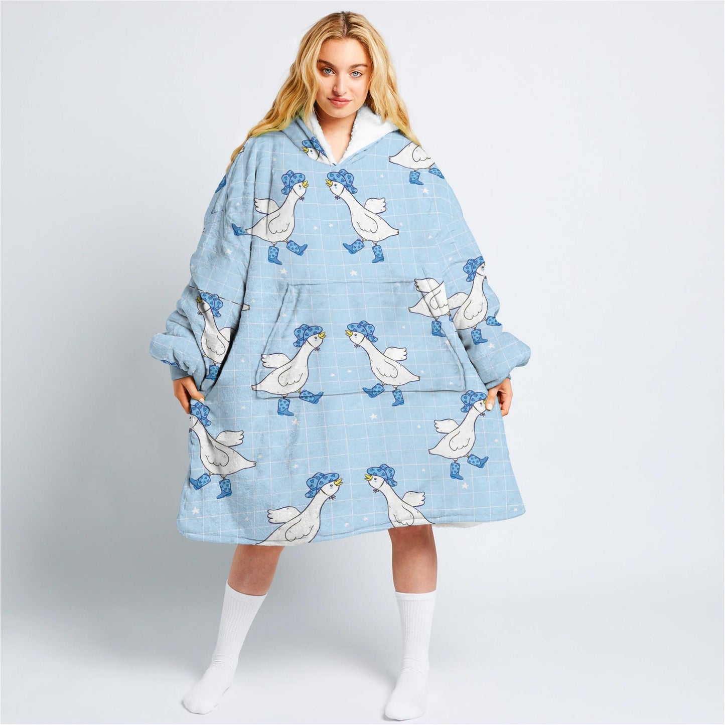 Pastel Silly Goose Hooded Blanket - Unisex