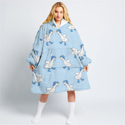 Pastel Silly Goose Hooded Blanket - Unisex