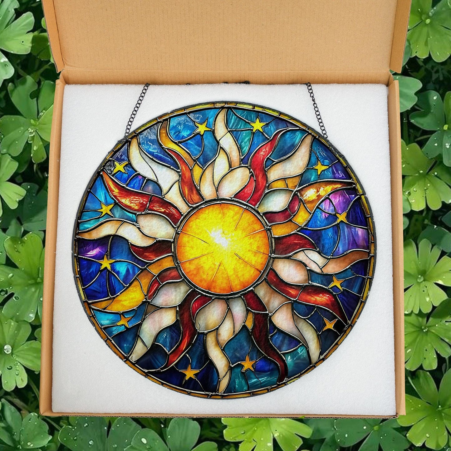 Sun Glass Suncatcher, Sun Suncatcher Ornament, Whimsical Spiral Sun, Sun Art, Sun Set Lover Gift, Sun Home Decor, New Home Decor, mom gift