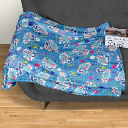 Wooper Fleece Blanket, Blue Cotton Throw Blanket, Cute Cozy Blanket for Bed or Sofa, Home Decor Wooper Blanket Gifts
