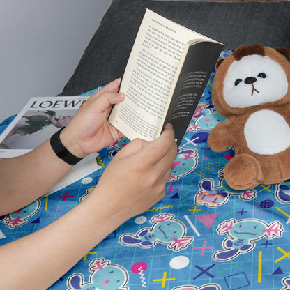 Wooper Fleece Blanket, Blue Cotton Throw Blanket, Cute Cozy Blanket for Bed or Sofa, Home Decor Wooper Blanket Gifts