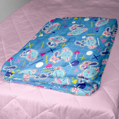 Wooper Fleece Blanket, Blue Cotton Throw Blanket, Cute Cozy Blanket for Bed or Sofa, Home Decor Wooper Blanket Gifts