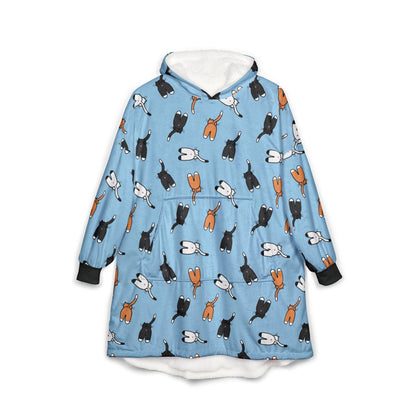 Cat Butt Hooded Blanket: Funny Cat Lover Fleece Hoodie