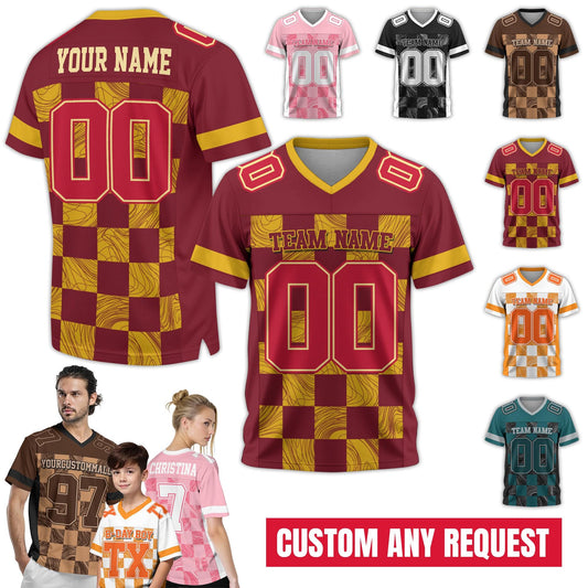 Custom Name Number Logo Football Jersey for Men Women Youth Kids, Personalized Football Jersey Uniform  American Football Fans Lovers Gifts