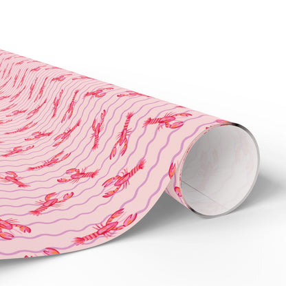 Coastal coquette Wrapping Paper Vintage Seafood Print Lobster Art Gift Wrap for Foodies Nautical Coastal Weddings Tomato Girl Italian Summer