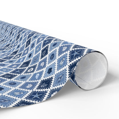 Nautical Coastal Wrapping Paper Coconut girl Beachy Gift Wrap Beach Exotic fruits Hawaii Birthday bachelorette ocean coastal wedding wrap