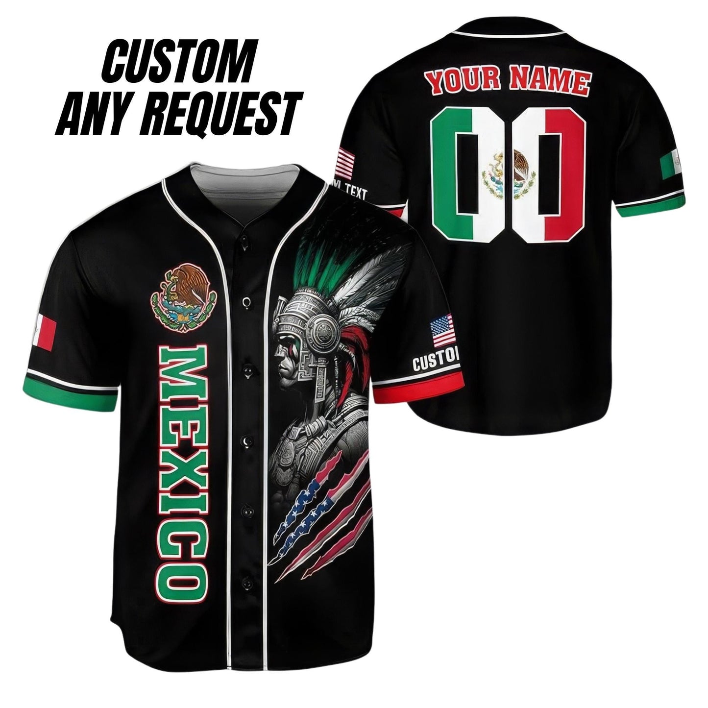 Personalized Baseball Jersey Mexico,Custom Team Name Number Mexican Jersey Shirt for Men Women Youth Kid Game Day Outfit For Mexico Fans B10