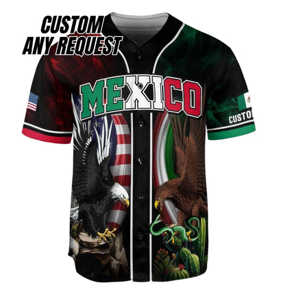 Personalized Baseball Jersey Mexico,Custom Team Name Number Mexican Jersey Shirt for Men Women Youth Kid Game Day Outfit For Mexico Fans B12