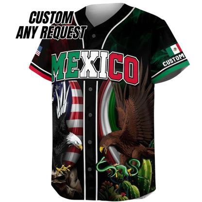 Personalized Baseball Jersey Mexico,Custom Team Name Number Mexican Jersey Shirt for Men Women Youth Kid Game Day Outfit For Mexico Fans B12