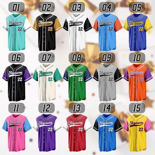 Custom Baseball Jersey: Personalized Team Name & Number, Breathable Sportswear