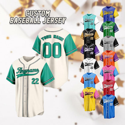 Custom Baseball Jersey: Personalized Team Name & Number, Breathable Sportswear