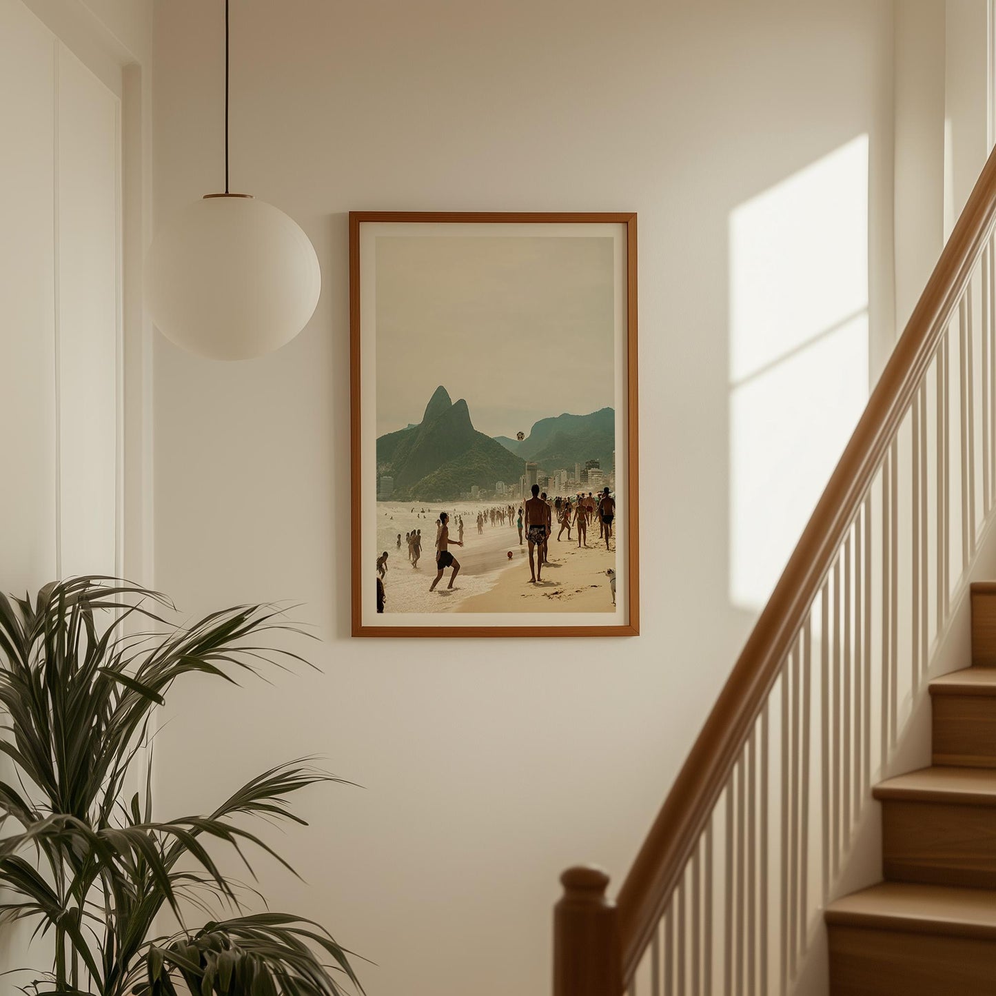 Ipanema Beach Soccer Print: Brazil Coastal Wall Art