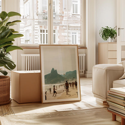 Ipanema Beach Soccer Print: Brazil Coastal Wall Art