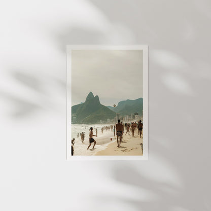 Ipanema Beach Soccer Print: Brazil Coastal Wall Art