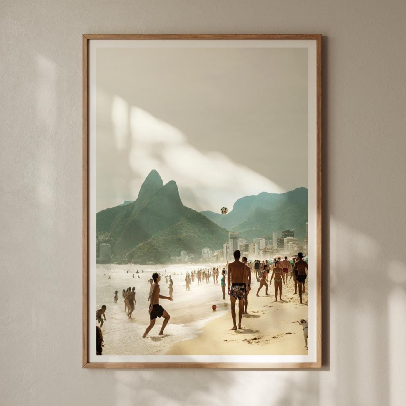 Ipanema Beach Soccer Print: Brazil Coastal Wall Art