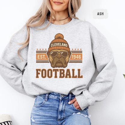 Cleveland Football Vintage Style Shirt, Trendy Sweatshirt Cleveland Football Fan Gift, Cleveland Game Day Shirt, Cleveland Sweatshirt