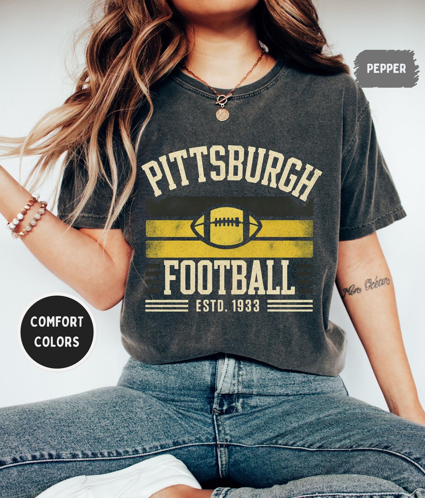 Pittsburgh Team Mascot Shirt, Floral Spirit Mascot Sweatshirt, Game Day Tee, Abstract Flower Football Sports Shirt, Cheerleader Gift Shirt