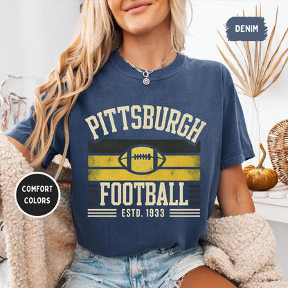 Pittsburgh Team Mascot Shirt, Floral Spirit Mascot Sweatshirt, Game Day Tee, Abstract Flower Football Sports Shirt, Cheerleader Gift Shirt