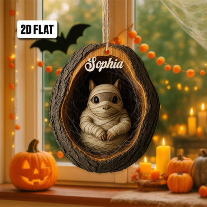 Personalized Squirrel 2D Flat Ornament, Squirrel  Rearview Mirror Car Accessories, Squirrel Halloween Ornament, Holiday Gift for Owl Lover