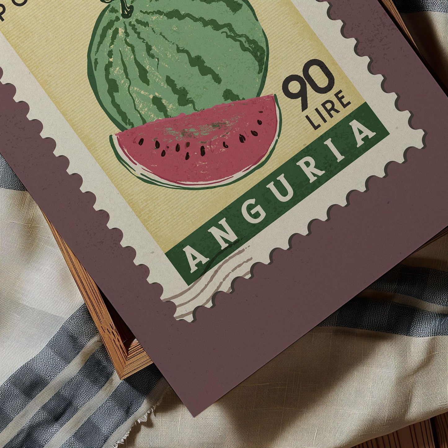 Watermelon Poster, Watermelon Fruit Market Print | Italian Food Art | Vintage Fruit Poster, Watermelon Wall Art, Retro Food Art Print