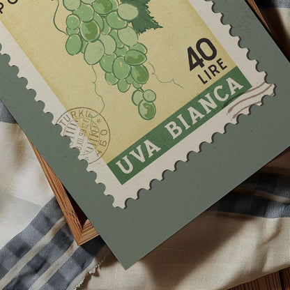 Green Grapes Poster, Green Grapes Fruit Market Print | Italian Food Art | Fruit Wall Art, Green Grapes Poster Set, Cooking Kitchen Art