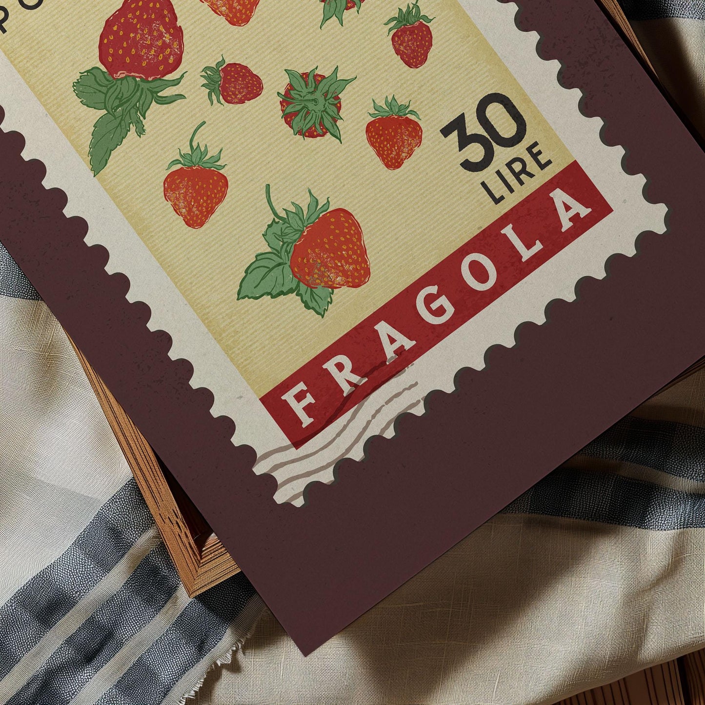 Strawberry Poster, Strawberry Fruit Market Print | Italian Food Art | Fruit Wall Art, Strawberry Poster Set, Retro Kitchen Print