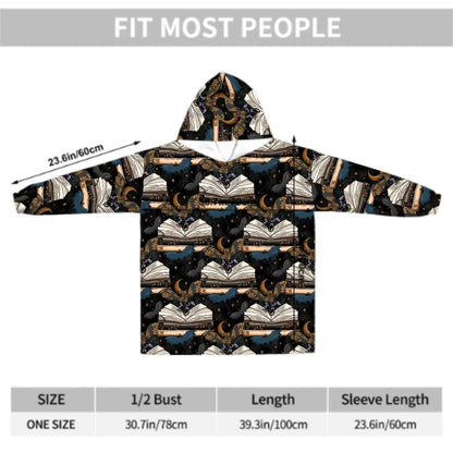 Book dragon at night Adult Blanket Hoodie please read description reader gift, comfy hoodie