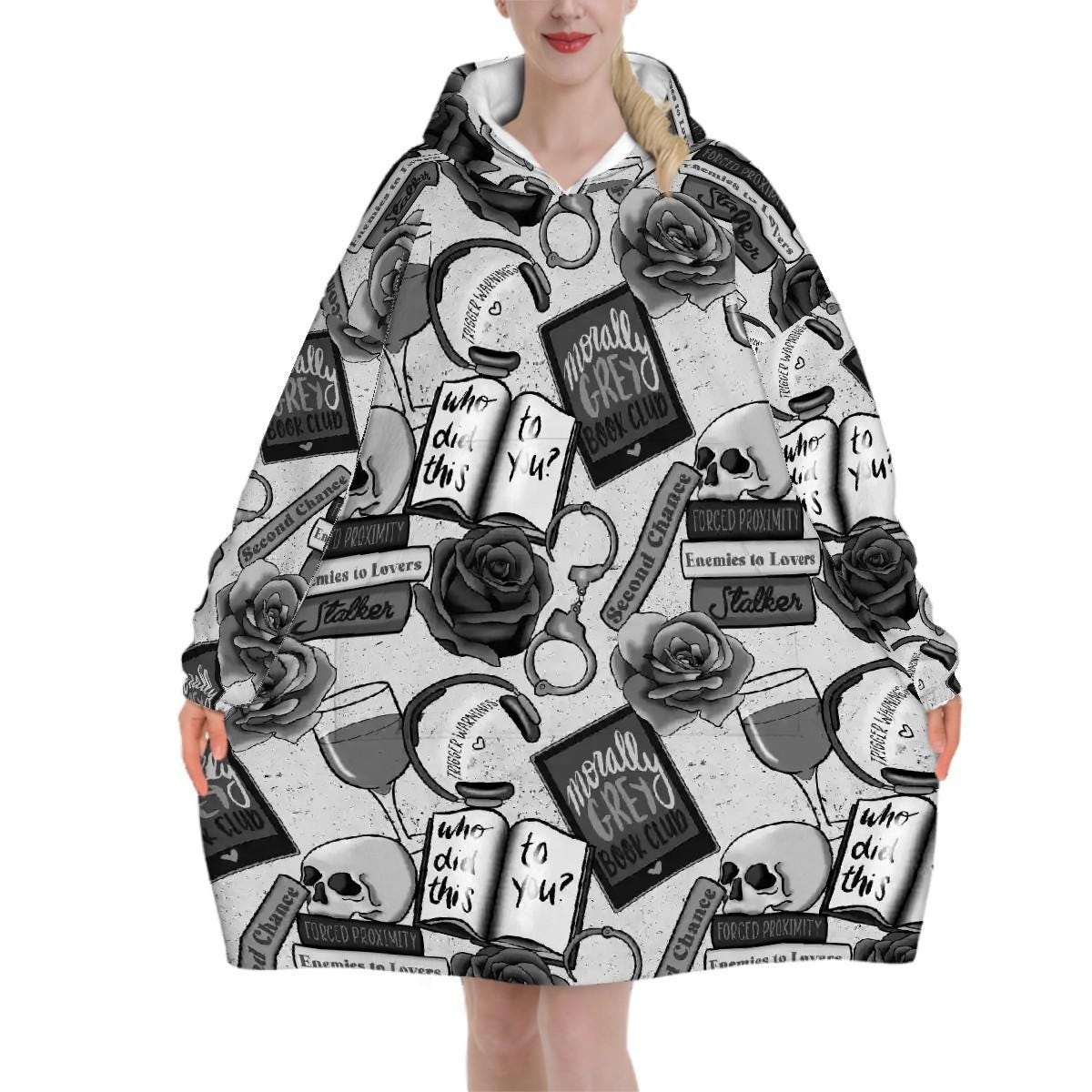 Morally grey dark romance bookish Adult Blanket Hoodie please read description reader gift, comfy hoodie