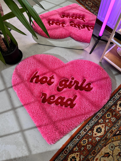 Fluffy Heart Shape 3D Tufted Rug, Library Decor, Reading Aesthetic, Reading Nook, Cozy Decor, Books Lover Gift, Gift For Her, Book Tok