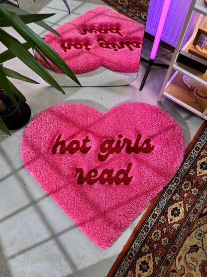 Fluffy Heart Shape 3D Tufted Rug, Library Decor, Reading Aesthetic, Reading Nook, Cozy Decor, Books Lover Gift, Gift For Her, Book Tok