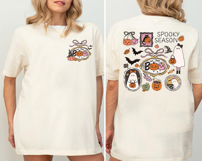 Halloween Boo Pumpkin Shirt, Spooky Season Ghost T-Shirt, Halloween Ghost Shirt, Coquette Halloween Bow Shirt, Pumpkin Season Sweatshirt