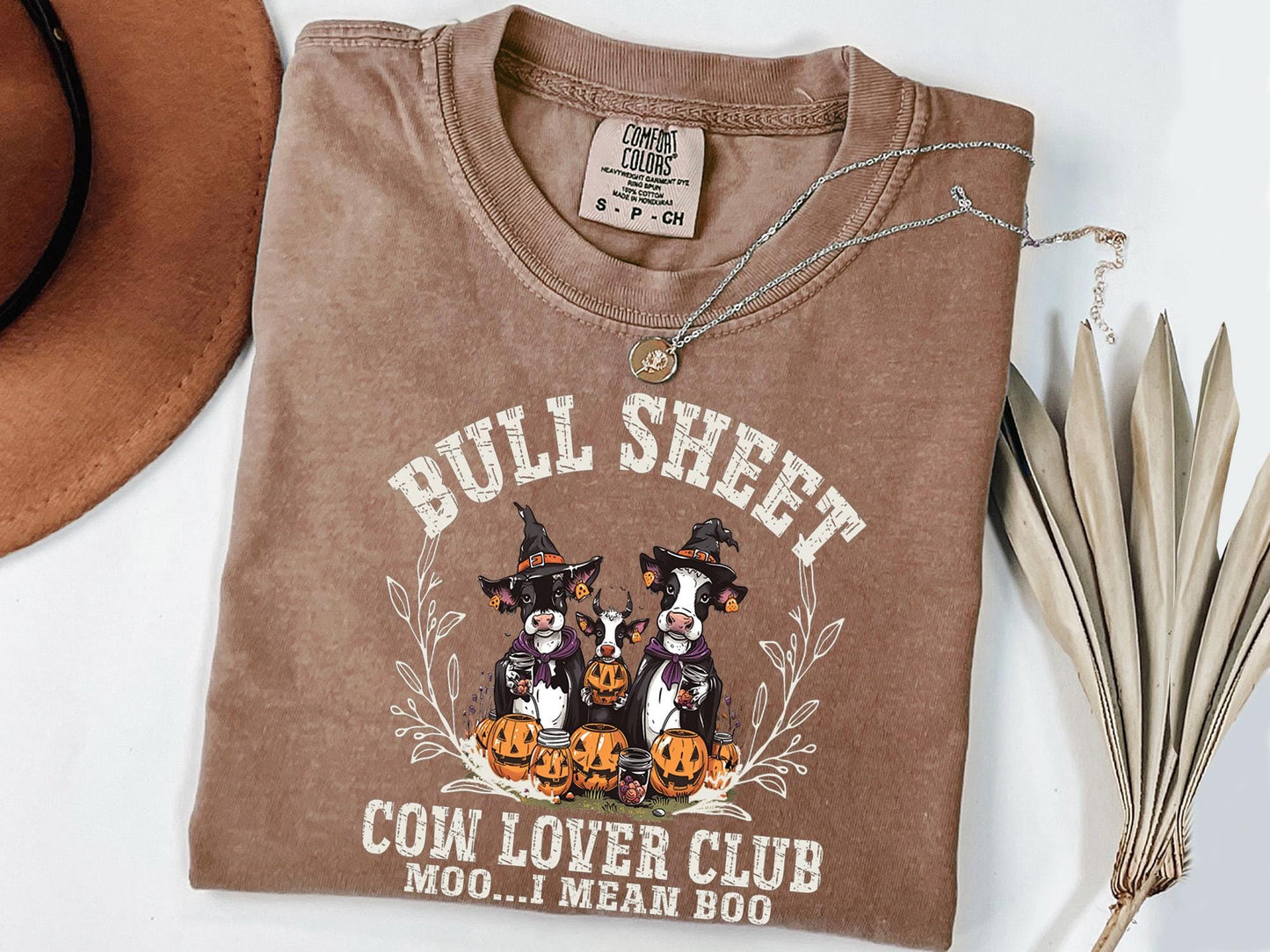 Comfort Colors® Halloween Ghost Cows Shirt, Bullsheet Halloween Shirt, Halloween Shirt, Western Halloween Tee,Moo I Mean Boo, Halloween Gift