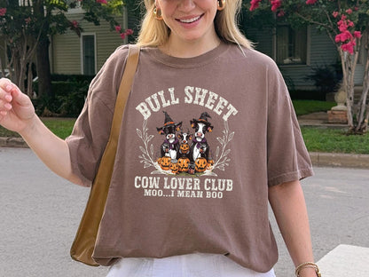Comfort Colors® Halloween Ghost Cows Shirt, Bullsheet Halloween Shirt, Halloween Shirt, Western Halloween Tee,Moo I Mean Boo, Halloween Gift