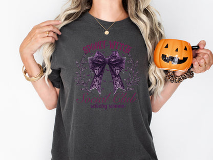 Comfort Colors® Spooky Witch Social Club Shirt, Hallowen Bow Sweatshirt, Halloween Party T-shirt,  Halloween Witch Tee