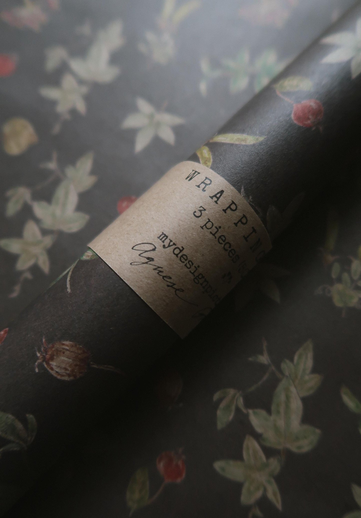 Botanical kraft Wrapping paper, Gift Wrap, Wrapping, Floral Gift Warp, Wrapping paper, gift paper, floral wrapping paper, recycled paper