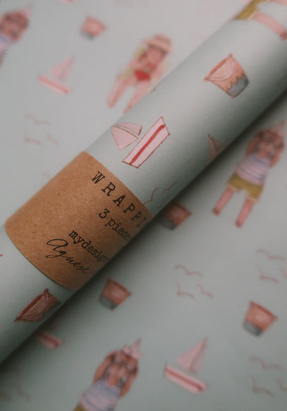 Summer wrapping paper, Gift Wrap, gift wrapping paper, Gift Warp, Wrapping paper, gift paper, illustrated wrapping paper, kids wrapping