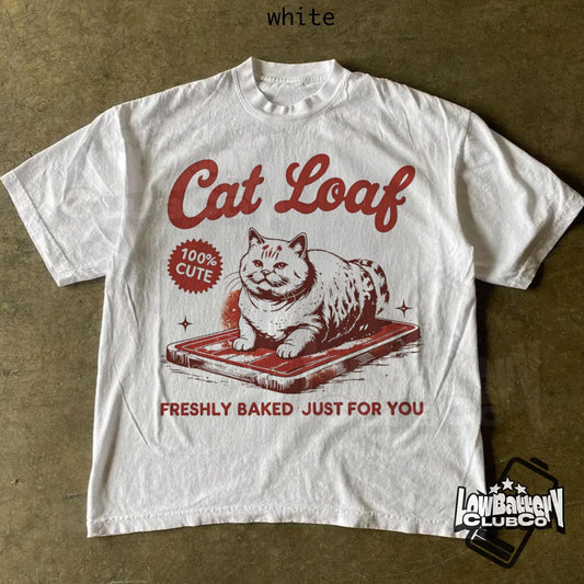 Funny Cat Loaf Tee, Cute Sarcastic Cat Shirt, Vintage Meme Graphic T-Shirt, Quirky Gift for Cat Lovers