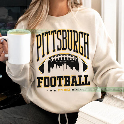 Pittsburgh Football Simple Style Shirt, Pittsburgh Sweatshirt, Graphic Tee Gift For Football Fan Sports, Game Day Shirt, Pittsburgh Fan