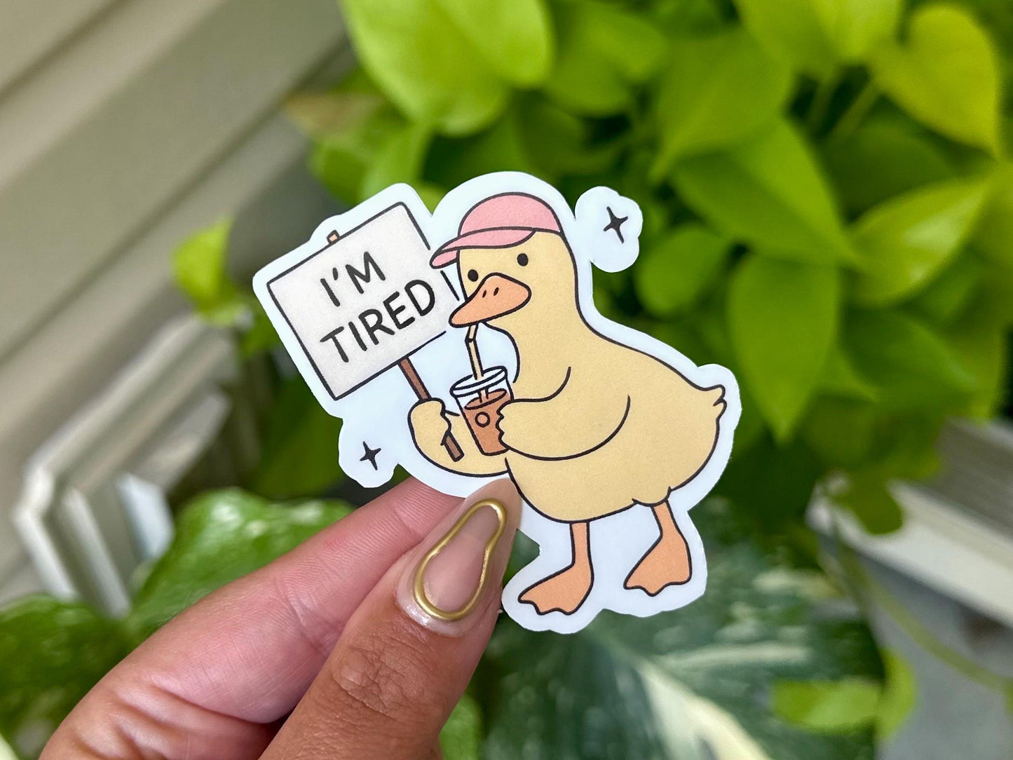 I’m Tired Duck Waterproof Sticker, Mental Health Stickers, Handdrawn Art, Bestfriend Gifts, Positivity, Anxiety