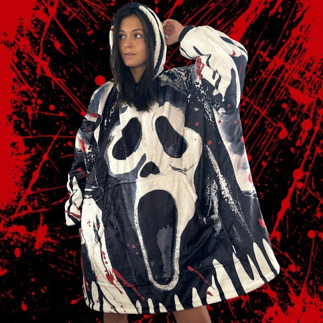 Horror Blanket Hoodie – Oversized Sherpa Hoodie unisex for Adults &Kids