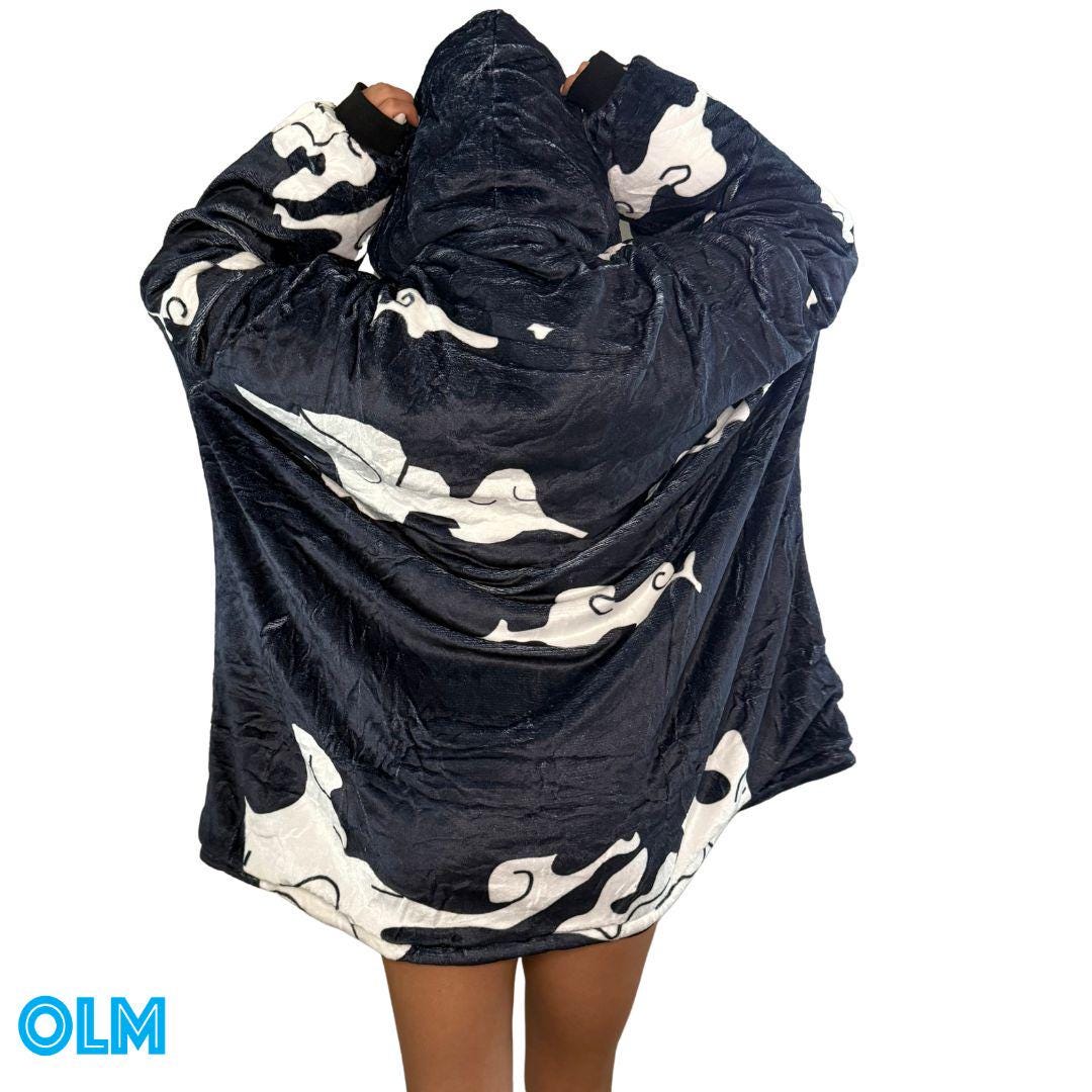 Anime Blanket Hoodie  oversize snuggle Sherpa Gear 5  unisex adults and kids