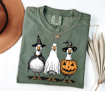 Comfort Colors® Spooky Goose Shirt, Funny Halloween Goose Shirt, Goose in Halloween Costumes Shirt, Cute Horror Shirt, Spooky Goose