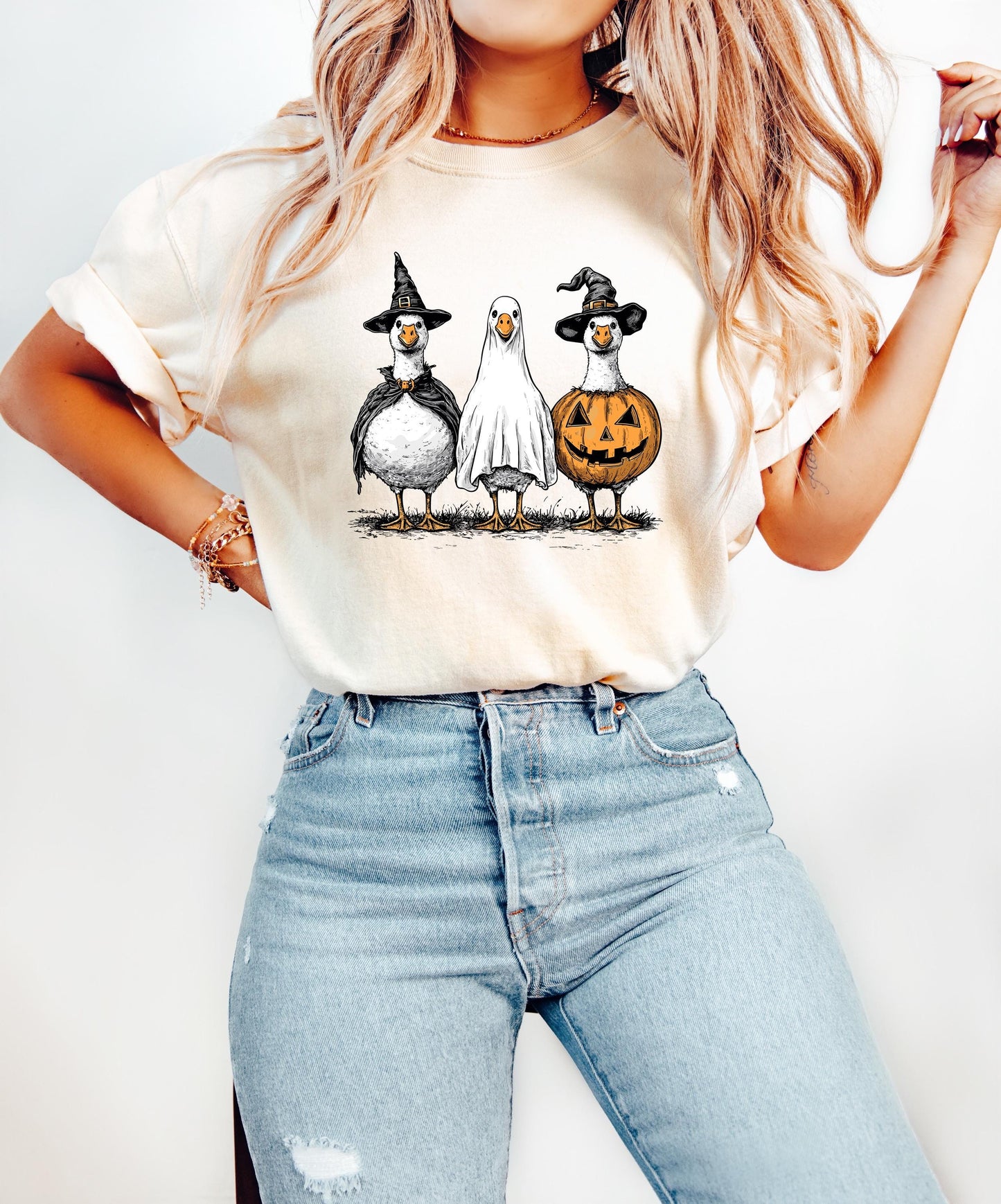 Comfort Colors® Spooky Goose Shirt, Funny Halloween Goose Shirt, Goose in Halloween Costumes Shirt, Cute Horror Shirt, Spooky Goose