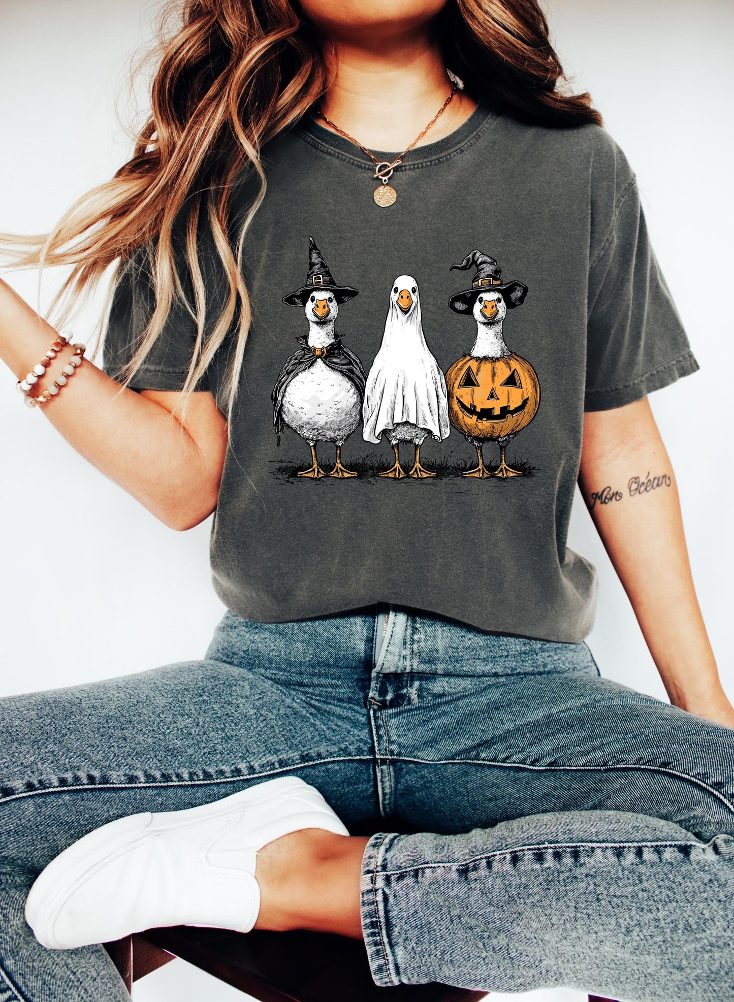Comfort Colors® Spooky Goose Shirt, Funny Halloween Goose Shirt, Goose in Halloween Costumes Shirt, Cute Horror Shirt, Spooky Goose