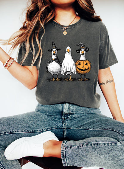 Comfort Colors® Spooky Goose Shirt, Funny Halloween Goose Shirt, Goose in Halloween Costumes Shirt, Cute Horror Shirt, Spooky Goose