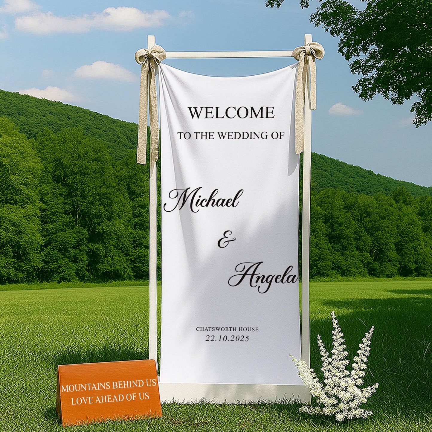 Custom Wedding Sign, Fabric Wedding Sign, Custom Wedding ceremony, Wedding Banner, Wedding Decoration, Engagement Party Sign, Ceremony Sign