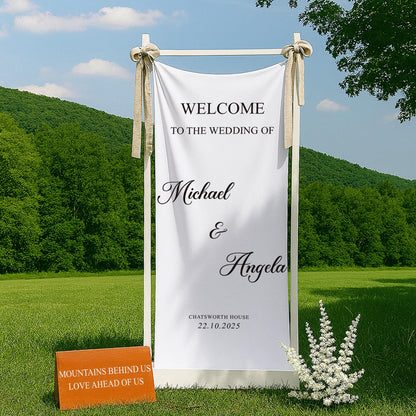 Custom Wedding Sign, Fabric Wedding Sign, Custom Wedding ceremony, Wedding Banner, Wedding Decoration, Engagement Party Sign, Ceremony Sign