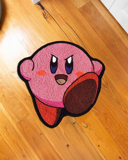Kirby rug,Kirby Rug,Girl Room Decor,Pink Room Decor,cute kirby rug,Kids Room Decor, Kirby Decor,Video Game Rug,Kids Gift,Kirby CD,custom rug