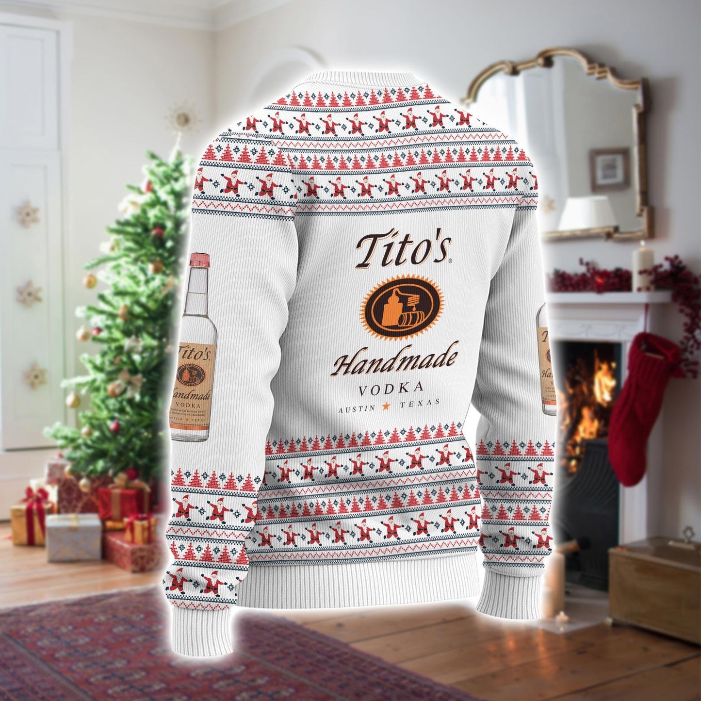 Tito Sweater Christmas, TITO'S Handmade Vodka Sweater, Austin Texas Label Ugly Sweater, Vodka Alcohol Xmas Sweater, Tito's Fan Gift