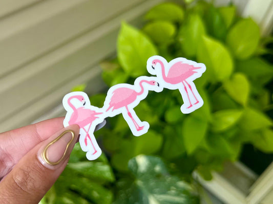 Summer Flamingos Waterproof Sticker, Mental Health Stickers, Handdrawn Art, Bestfriend Gifts, Positivity, Anxiety